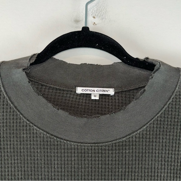 Cotton Citizen Waffle Knit Black Women’s Long Sleeve Shirt Dress Size M - Picture 2 of 10